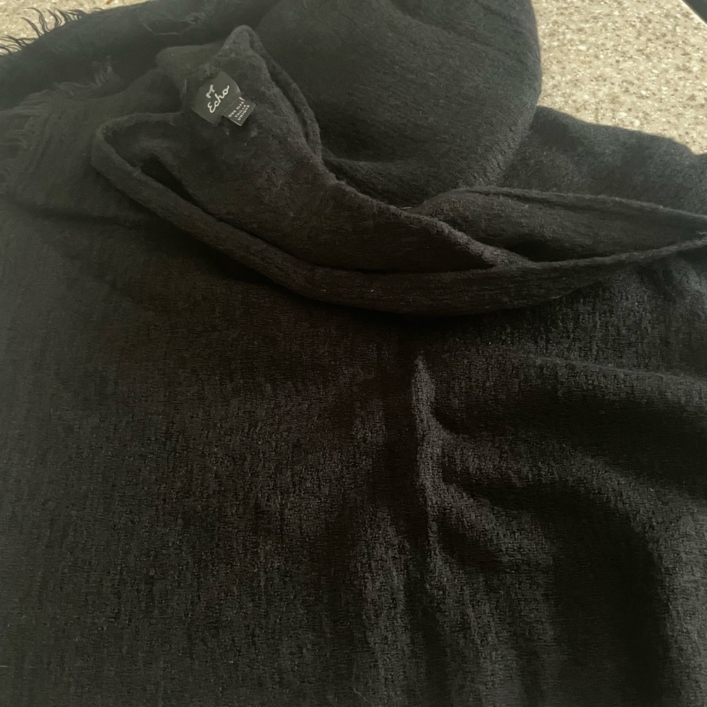 Echo Charcoal Knit Scarf